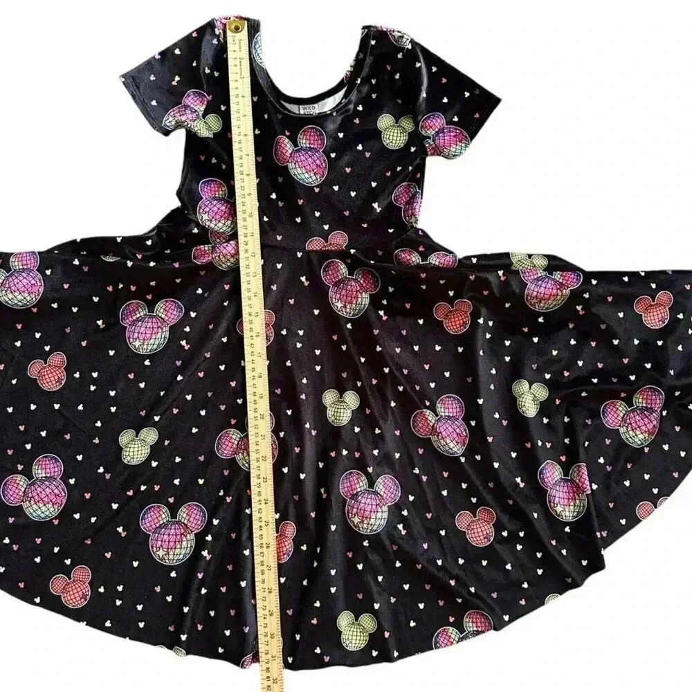 Wild Rich Kids Velvet Disco Mickey Twirl Dress - youth 11/12 - Picture 6 of 10